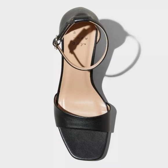 A New Day Shelly Women's Block Heel Open Toe Sandals Memory Foam Black - Picture 12 of 14